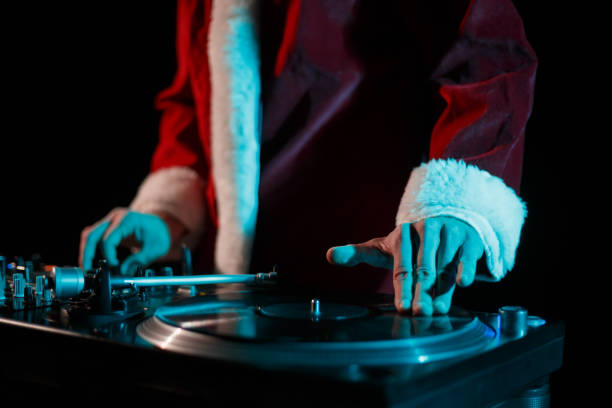 Santa playing the decks