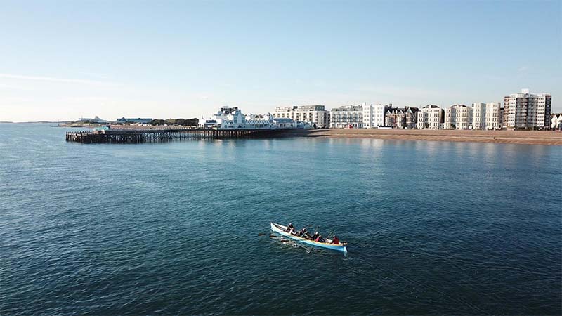 Rowing by south parade pier